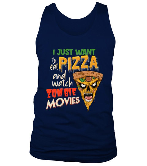 Zombie Movie Gift Idea - Zombie Movies and Pizza Men's Tank Top