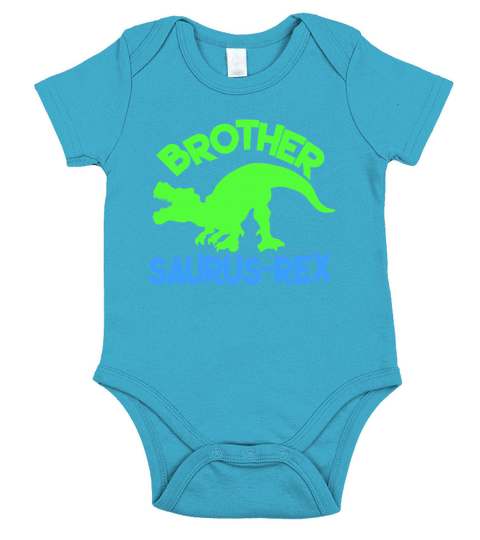 Dino brother gift child sibling dinosaur Short Sleeve Baby One-Piece