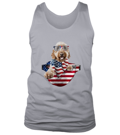 Goldendoodle Waist Pack American Flag 4th Of July Tank Top Unisex