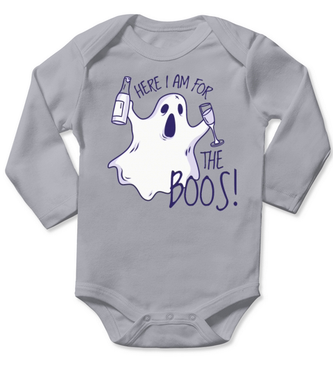 here im for the boos funny ghost t-shirt Long Sleeve Baby One-Piece