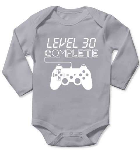 Level 30 Complete 30th Birthday T-Shirt Long Sleeve Baby One-Piece