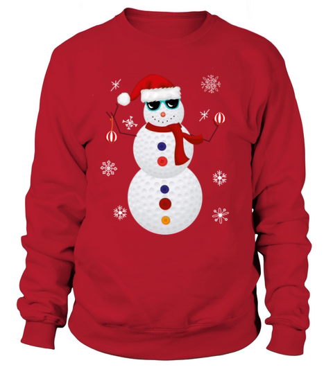 Christmas Golf Snowman Santa Hat Gift Women's Sweatshirt