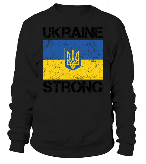 Ukraine Strong Ukrainian Flag Support Vintage Sweatshirt Unisex