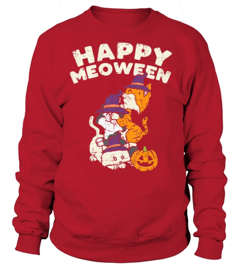 Happy Meoween Witch Cats Cute Halloween Animal Women's Sweatshirt