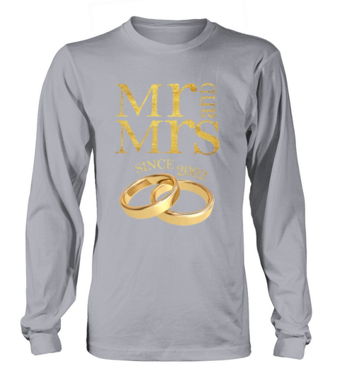 Mr and Mrs since 2002 Wedding Anniversary Couple gift Men's Long Sleeve
