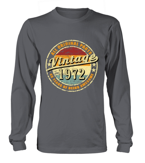48 Years Of Being Awesome vintage retro 1972 Women's Long Sleeve
