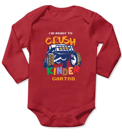 Ready To Crush Kindergarten Long Sleeve Baby One-Piece