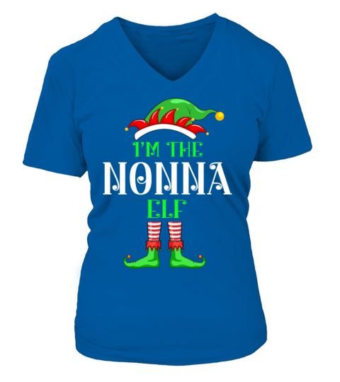 I’m The Nonna Elf Christmas Family Matching Women's V-Neck T-shirt