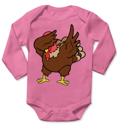 Happy Thanksgiving Dabbing Dab Turkey Gobbler Long Sleeve Baby One-Piece