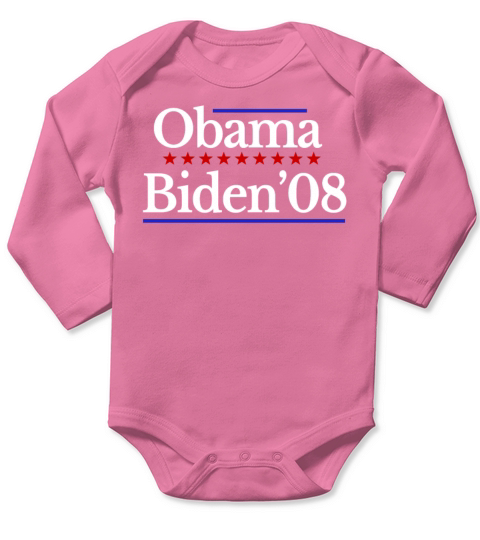 Barack Obama Joe Biden Election Vote 2008 Vintage Long Sleeve Baby One-Piece