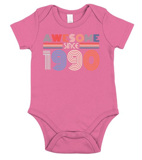 1990 Vintage born in Retro age Birthday gift idea Short Sleeve Baby One-Piece