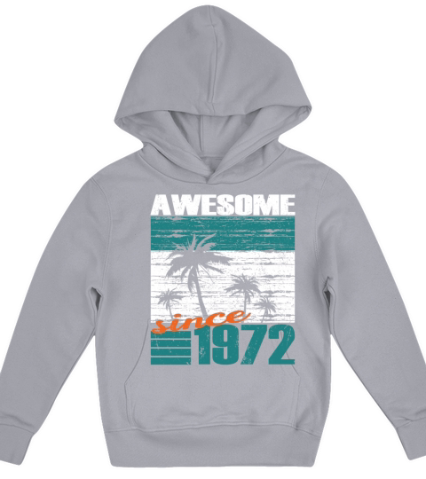 50th birthday vintage 1972 awesome since 1972 Kids Hoodie