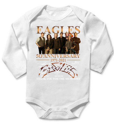Eagles 50th Anniversary 1971 2021 Thank You For The Memories Signatures Long Sleeve Baby One-Piece