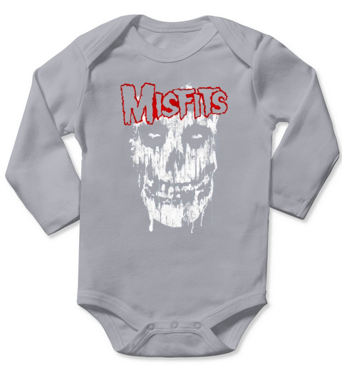 Designs Misfits Splatter Skull Logo Long Sleeve Baby One-Piece