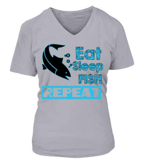 Fishing Eat Sleep Fish Repeat Fisher Gift Grandpa Women's V-Neck T-shirt