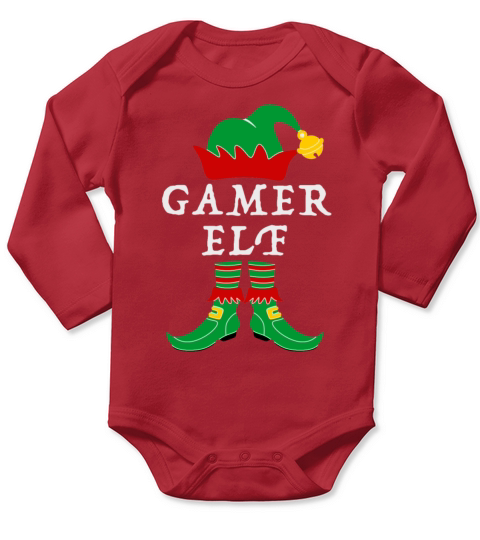 Gamer Elf Matching Christmas T Shirt Long Sleeve Baby One-Piece