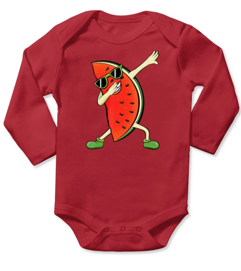Dabbing Watermelon Kawaii Melon Summer Fruit lover Long Sleeve Baby One-Piece