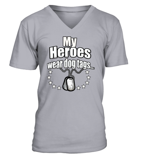 Heroes wear dog tags Men's V-Neck T-shirt