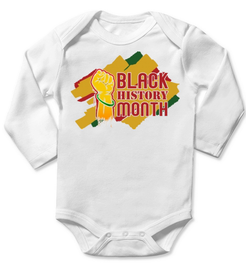 Black History Month 2 Long Sleeve Baby One-Piece