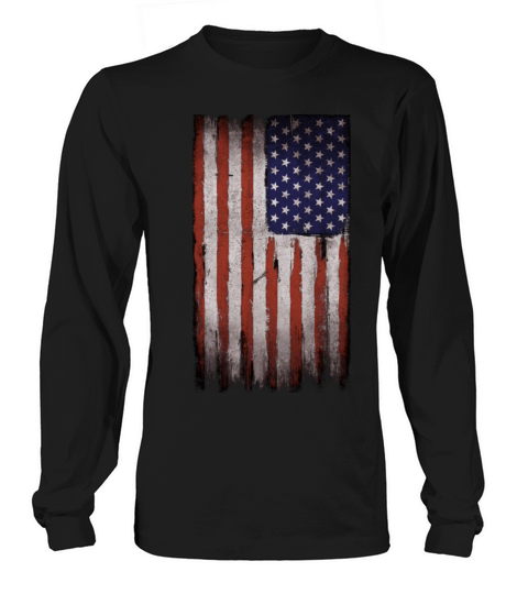 American flag Vintage Grunge Men's Long Sleeve