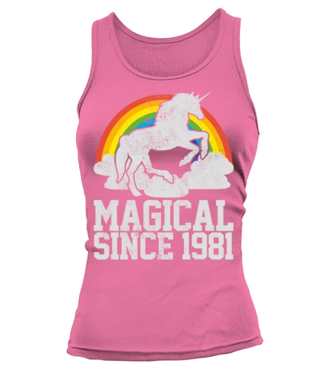 40th Birthday Vintage 1981 Unicorn Funny Gift Women's Tank Top