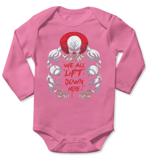 Pennywise we all lift down here IT Long Sleeve Baby One-Piece