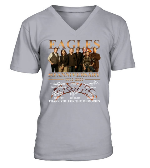 Eagles 50th Anniversary 1971 2021 Thank You For The Memories Signatures V-Neck T-shirt
