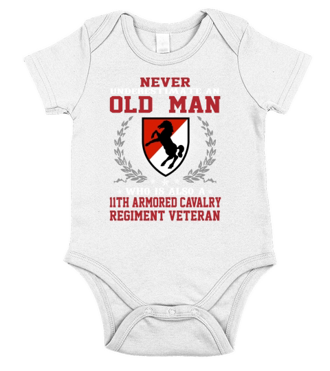 OLD MAN 11TH ARMORED CAVALRY REGIMENT VETERAN Short Sleeve Baby One-Piece
