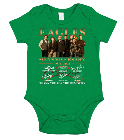 Eagles 50th Anniversary 1971 2021 Thank You For The Memories Signatures Short Sleeve Baby One-Piece