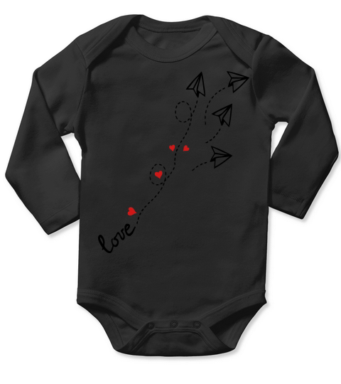 love letter plane Long Sleeve Baby One-Piece