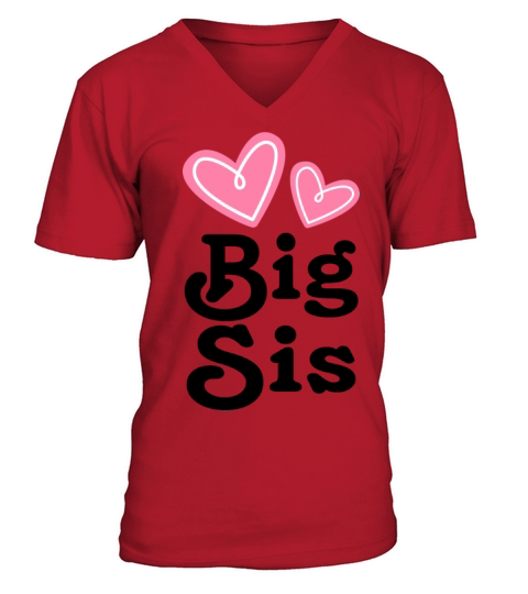 Big Sister Announcement Hearts Men's V-Neck T-shirt
