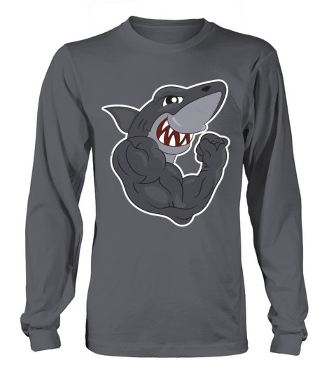 Muscel Shark Sports Gym Fitness Gift Sharks Men's Long Sleeve