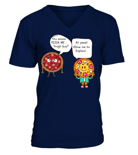 pizza funny t shirt Men's V-Neck T-shirt