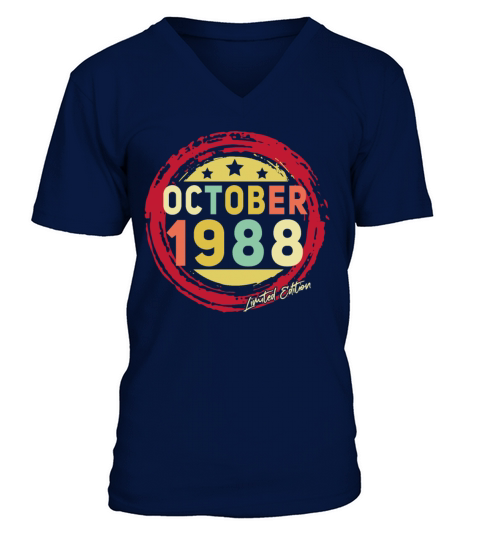 Born October 1988 Vintage Gift Men's V-Neck T-shirt