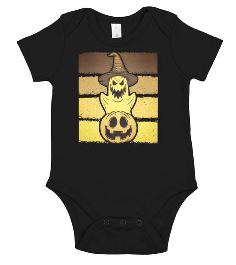 Halloween Ghost Pumpkin Funny spooky Short Sleeve Baby One-Piece