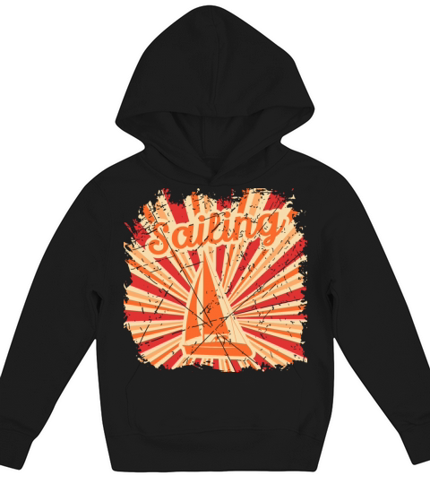 Sailing boat sailboat captain sea yacht retro sail Kids Hoodie