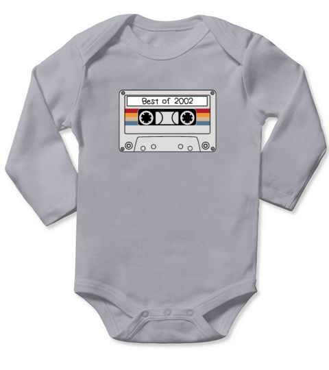 Audio Cassette Vintage 2002 18th Birthday 18 Years Long Sleeve Baby One-Piece