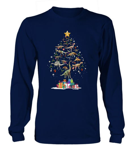 The Dinosaur Christmas Tree Long sleeved Unisex
