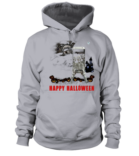 Skeletons Celebrating Halloween Using Technology Women's Hoodie