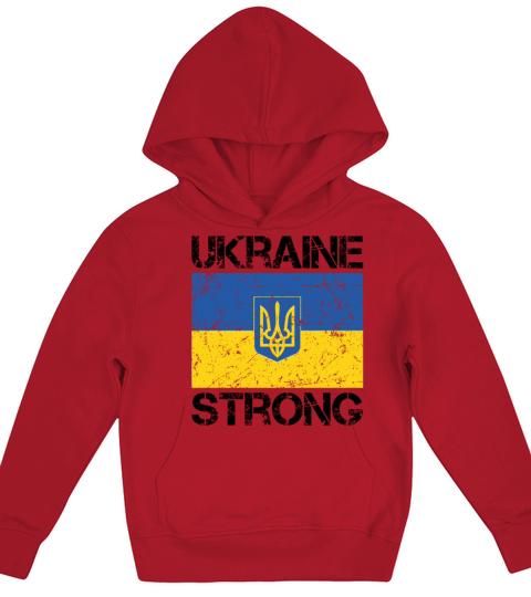 Ukraine Strong Ukrainian Flag Support Vintage Kids Hoodie