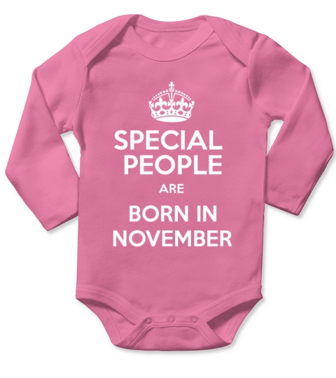 BORN IN NOVEMBER Long Sleeve Baby One-Piece