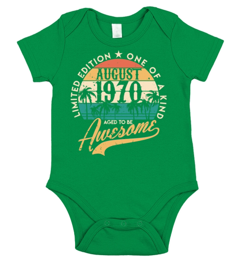 August 1970 birthday gifts for men women Vintage Short Sleeve Baby One-Piece