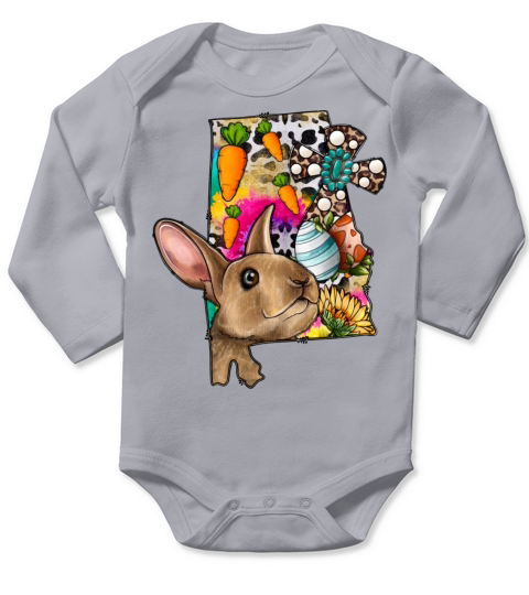 Easter Day Alabama Long Sleeve Baby One-Piece