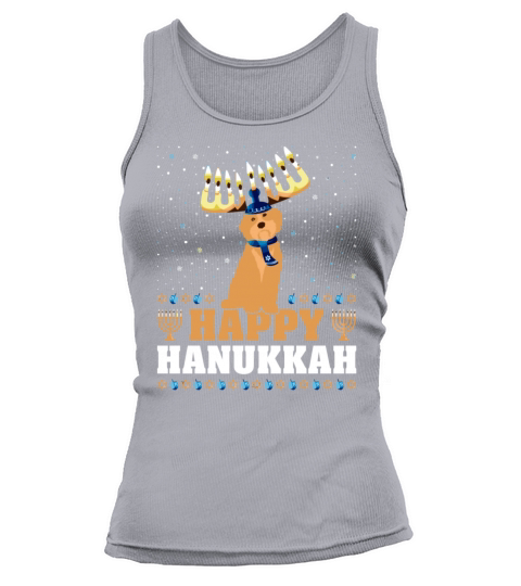 Cute Menorah Chanukah Happy Hanukkah Goldendoodle Women's Tank Top