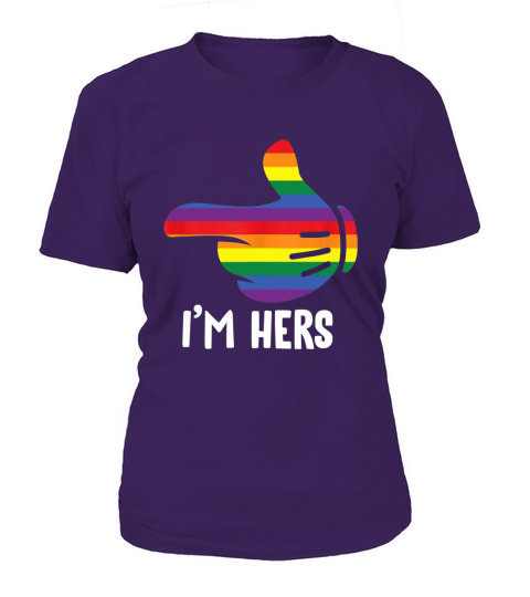 I Am Hers Rainbow Lesbian Couple Funny LGBT Pride Matching Women's T-Shirt