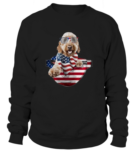 Goldendoodle Waist Pack American Flag 4th Of July Sweatshirt Unisex