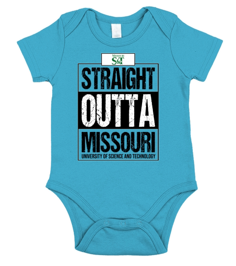 Straight Outta Missouri University of Science and Technology Funny Gift Short Sleeve Baby One-Piece