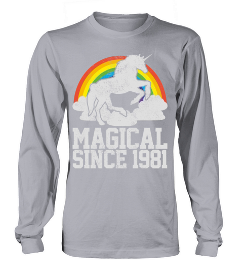40th Birthday Vintage 1981 Unicorn Funny Gift Women's Long Sleeve