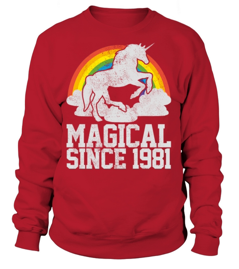 40th Birthday Vintage 1981 Unicorn Funny Gift Women's Sweatshirt