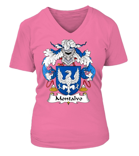 Montalvo Family Crest Spanish Family Crests V-neck T-Shirt Woman